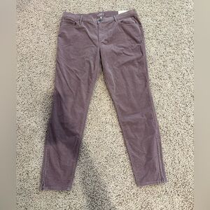NWT LOFT Corduroy Pants Size‎ 14 (32x27) Soft Purple Ankle Zip Hem Slim Fit